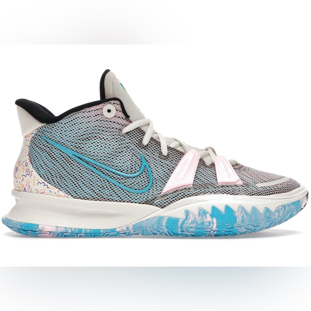 Nike Kyrie 7 Pale Ivory White/Blue/Pink size 11.5 MEN’S BASKETBALL SHOES